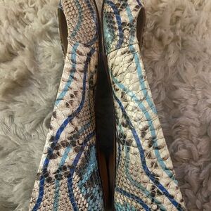 SCHUTZ Blues and Cream leather flats